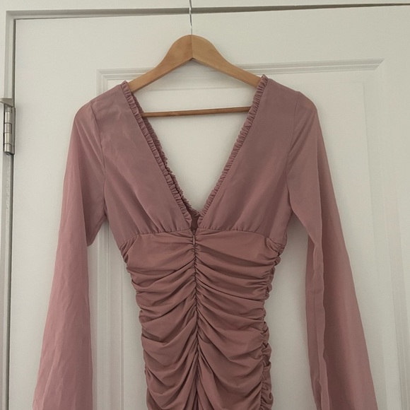 Tiger Mist Magnolia Adjustable Ruched Mini Dress Blush - Picture 10 of 13